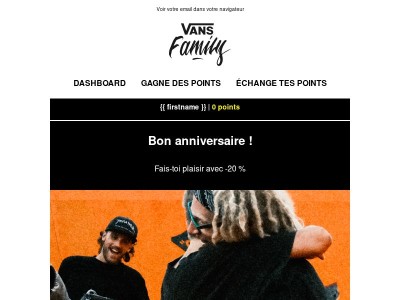 Un cadeau d'anniversaire de la part de Vans Family