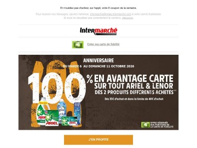100% en avantage carte, ça sent bon les économies 🫧