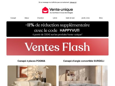 {{ lastname }}, découvrez les ventes flash de la semaine