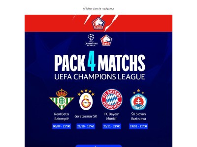 C'est ouvert ! Réservez votre Pack 4 Matchs UCL 🤩